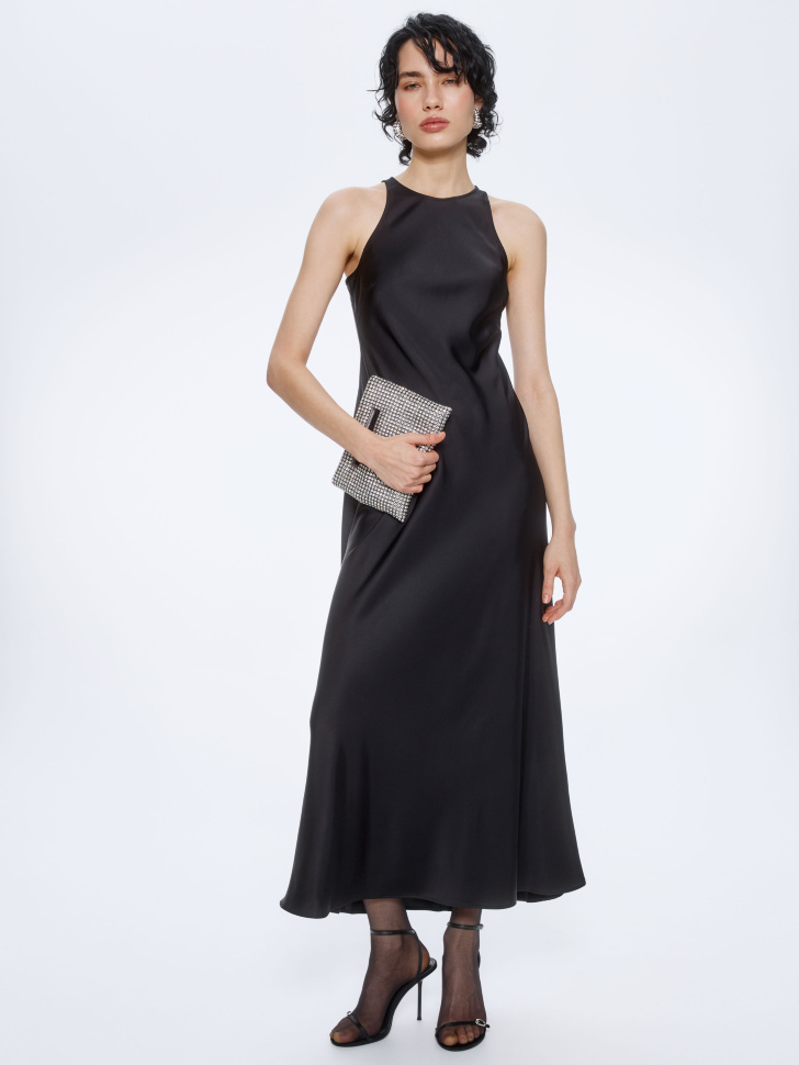 платье миди из вискозного сатина 4610517047199 фотография