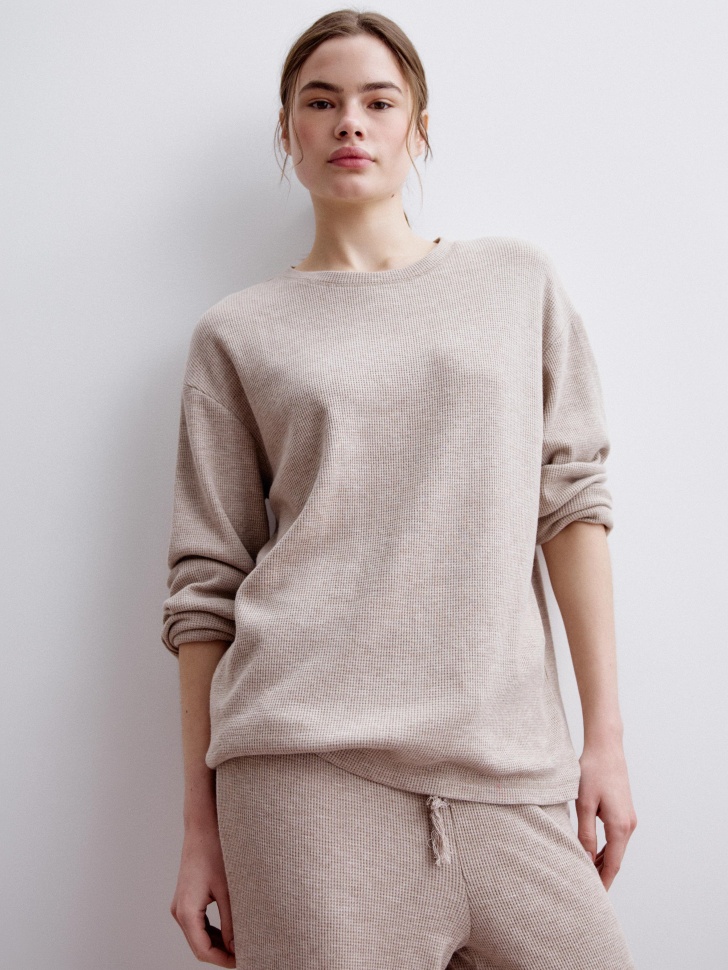 домашний лонгслив из вафельного трикотажа 4680798791166 фотография