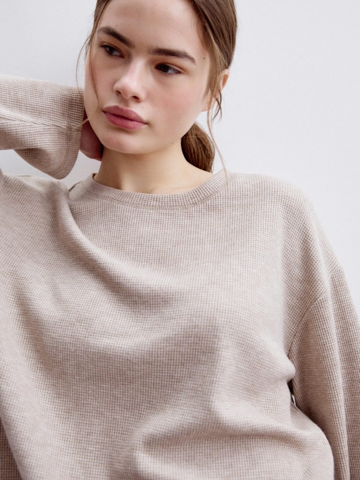 домашний лонгслив из вафельного трикотажа 4680798791166 в интернет магазине