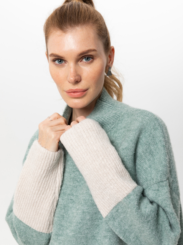 свитер женский (зеленый, XS)
