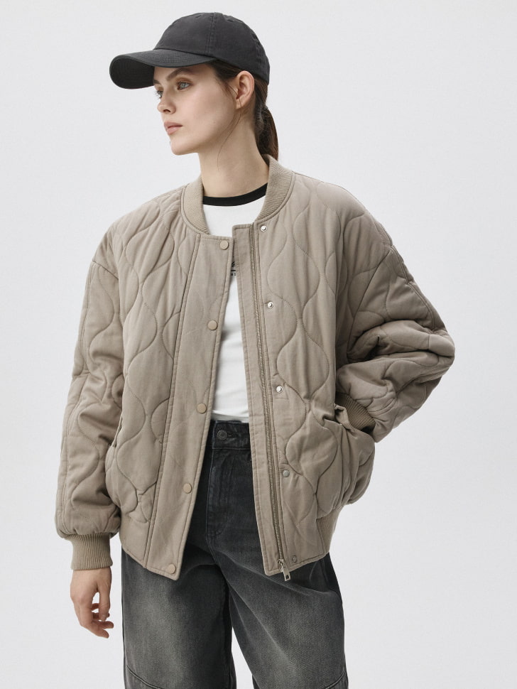 

Стеганый бомбер из смесового лиоцелла