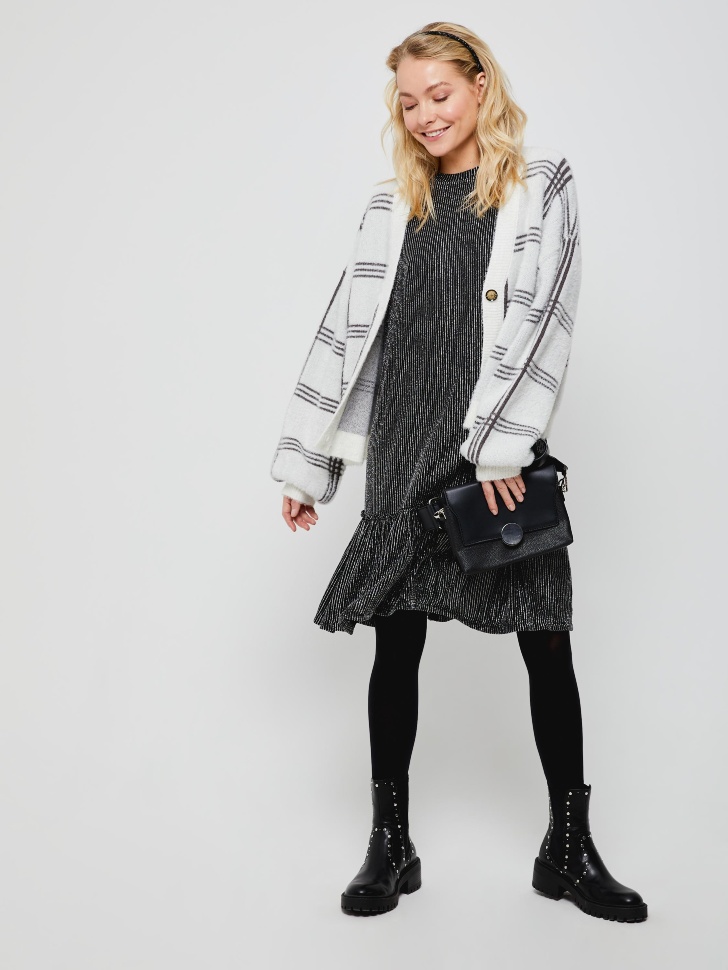 

Платье-футболка с люрексом, Серебро