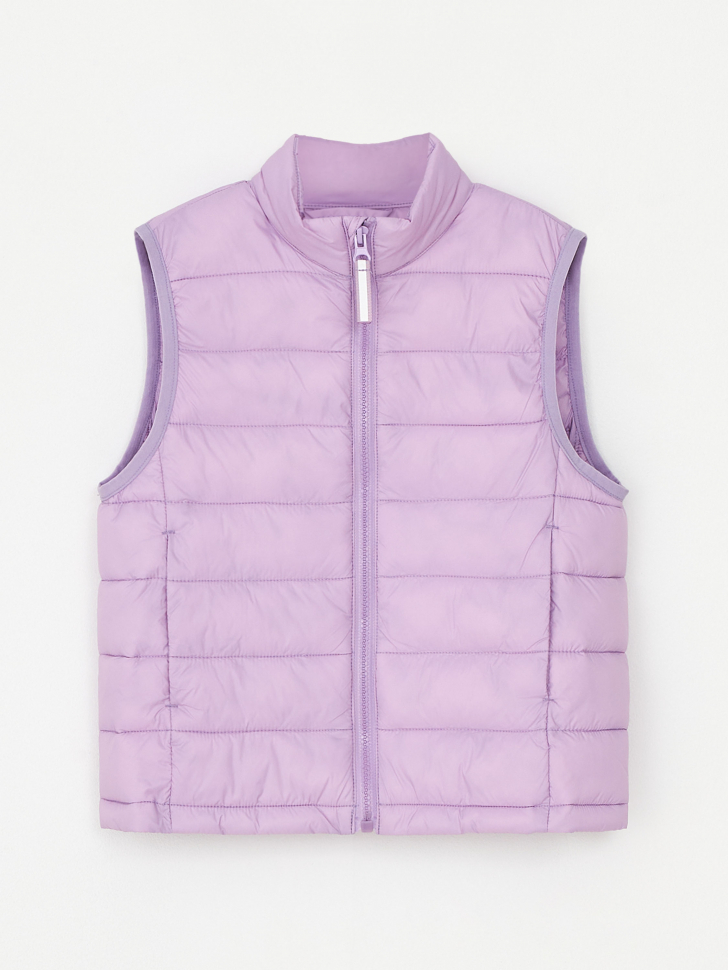 Базовый стеганый жилет для девочек (фиолетовый, 116)