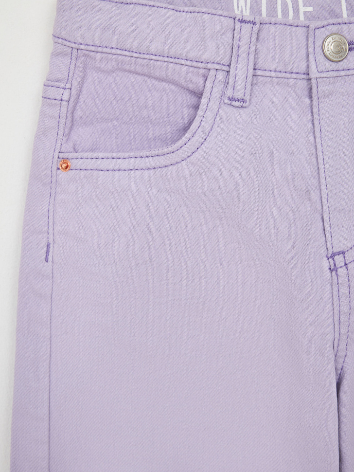 Широкие джинсы с разрезами для девочек (фиолетовый, 116) sela 4680168499326 - фото 5