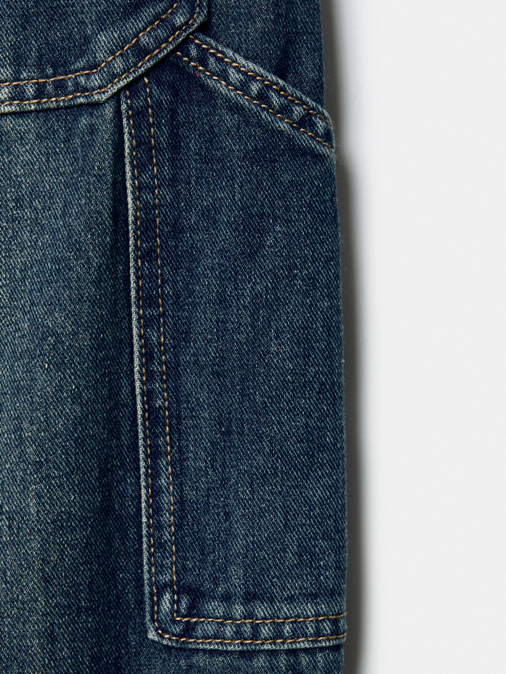 свободные джинсы багги для девочек из хлопка спереди