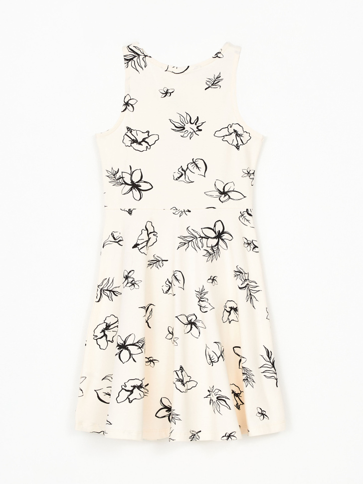 Трикотажное платье с принтом для девочек (белый, 128) sela 4640226008921 - фото 2