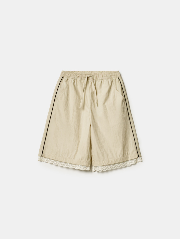 Удлиненные шорты SELA для девочек, бежевый, арт. 43032