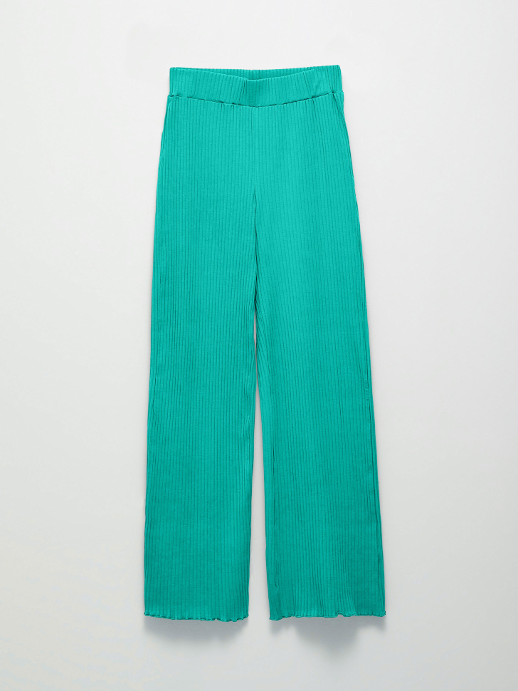 Трикотажные широкие брюки (зеленый, L) от Sela