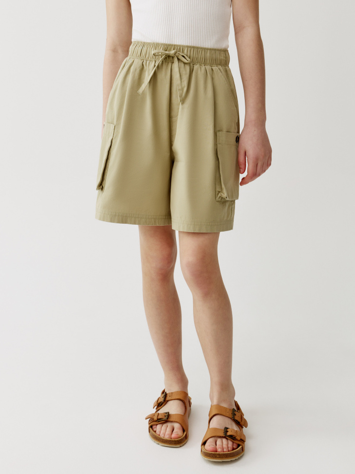 Шорты-карго Sela для девочек, хаки, арт. 52098