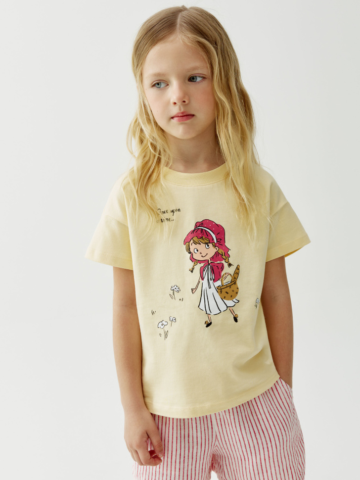 Футболка оверсайз Sela с принтом, желтый, арт. 54722