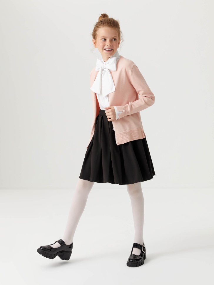 Школьный кардиган с жемчужными пуговицами для девочек (розовый, 164/ 14-15 YEARS) sela 4640078702107 - фото 5
