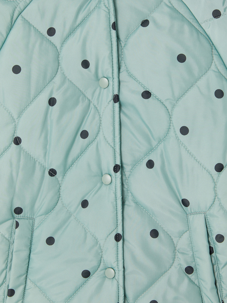 Стеганая куртка с принтом для девочек (зеленый, 104/ 4-5 YEARS) sela 4640078671274 - фото 3