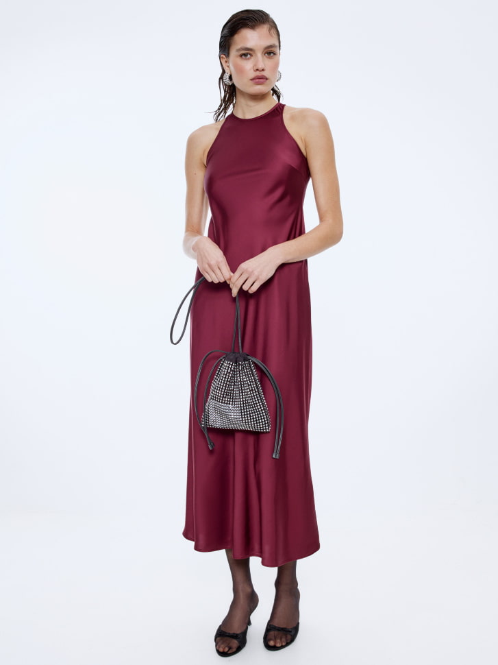 платье миди из вискозного сатина 4610517047267 фотография