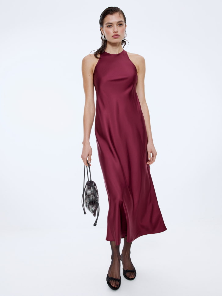 платье миди из вискозного сатина 4610517047267 в интернет магазине