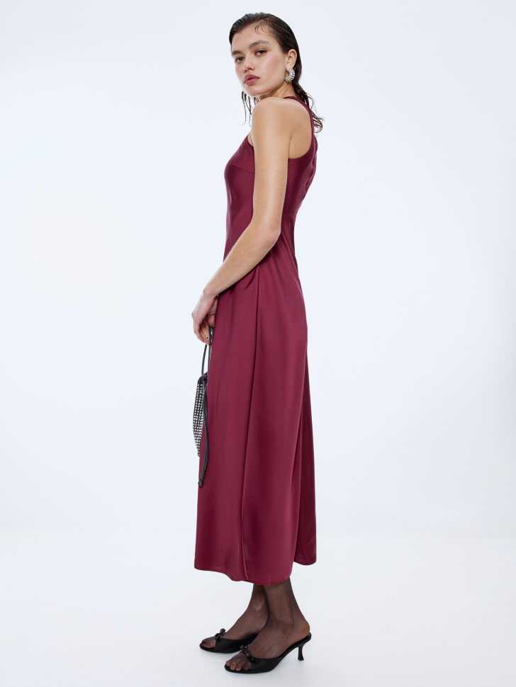 платье миди из вискозного сатина 4610517047267 с промокодом