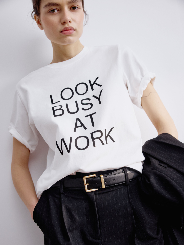 Футболка с текстовым принтом, арт. 31051