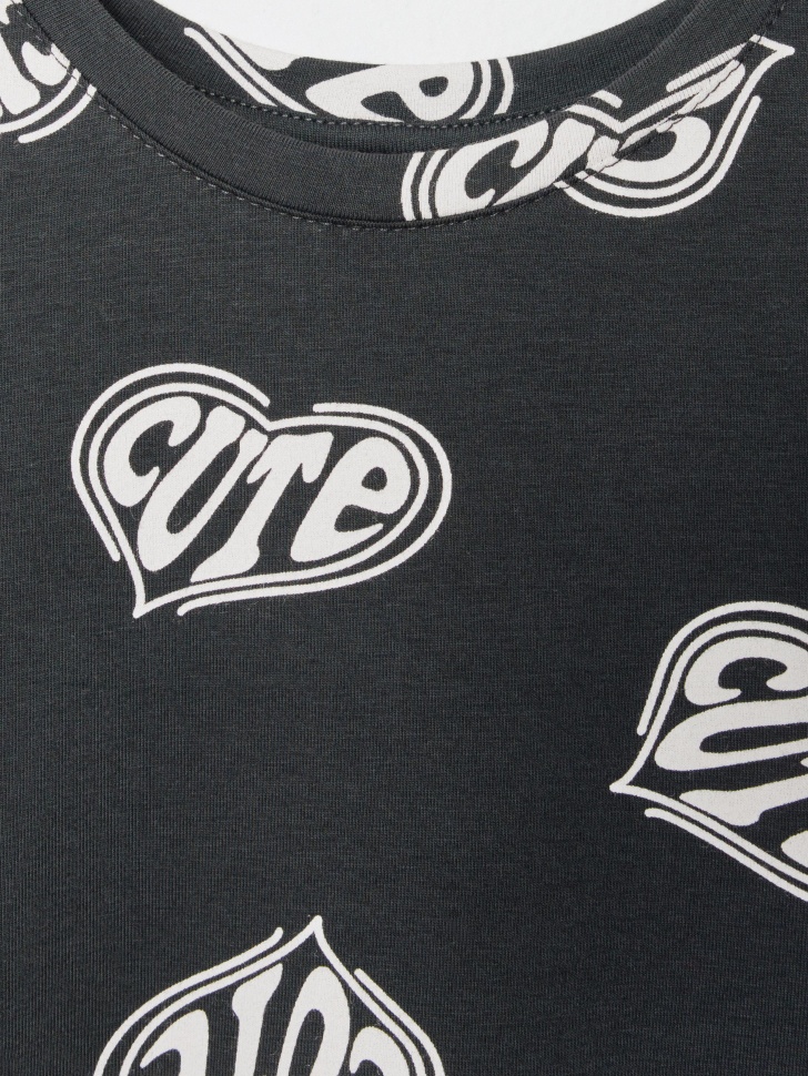 трикотажное платье с принтом для девочек 4610517160119 в интернет магазине