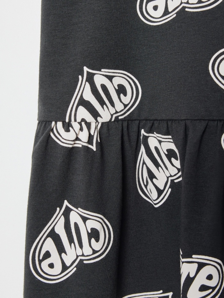 трикотажное платье с принтом для девочек 4610517160119 с промокодом