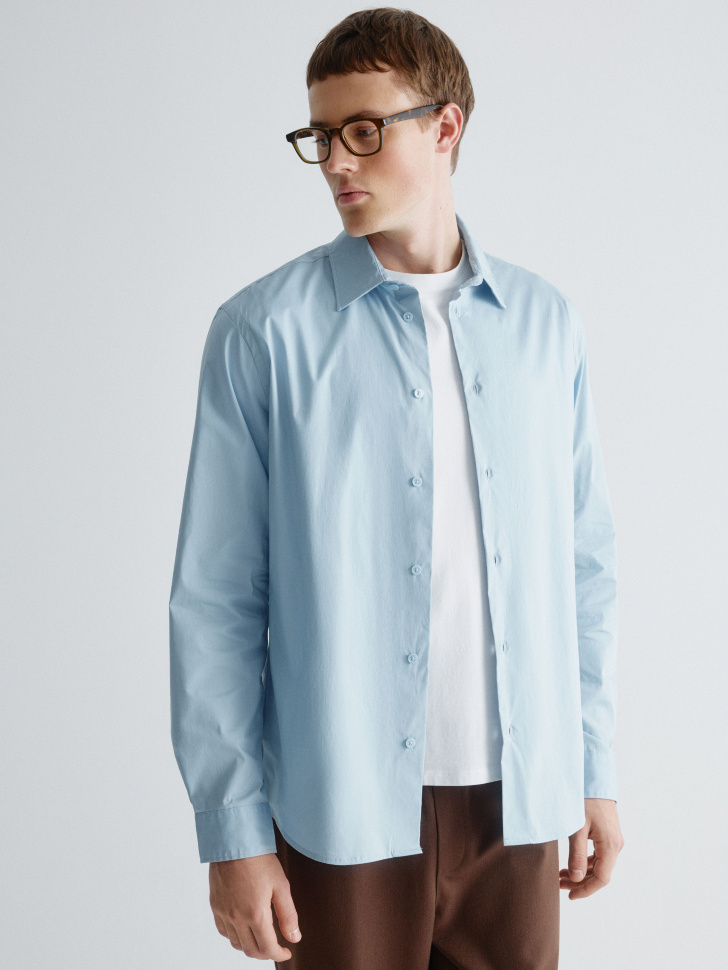 приталенная рубашка из поплина 4610517150806 фотография