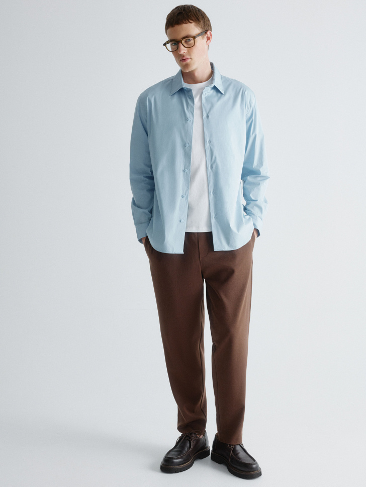 приталенная рубашка из поплина 4610517150806 по акции