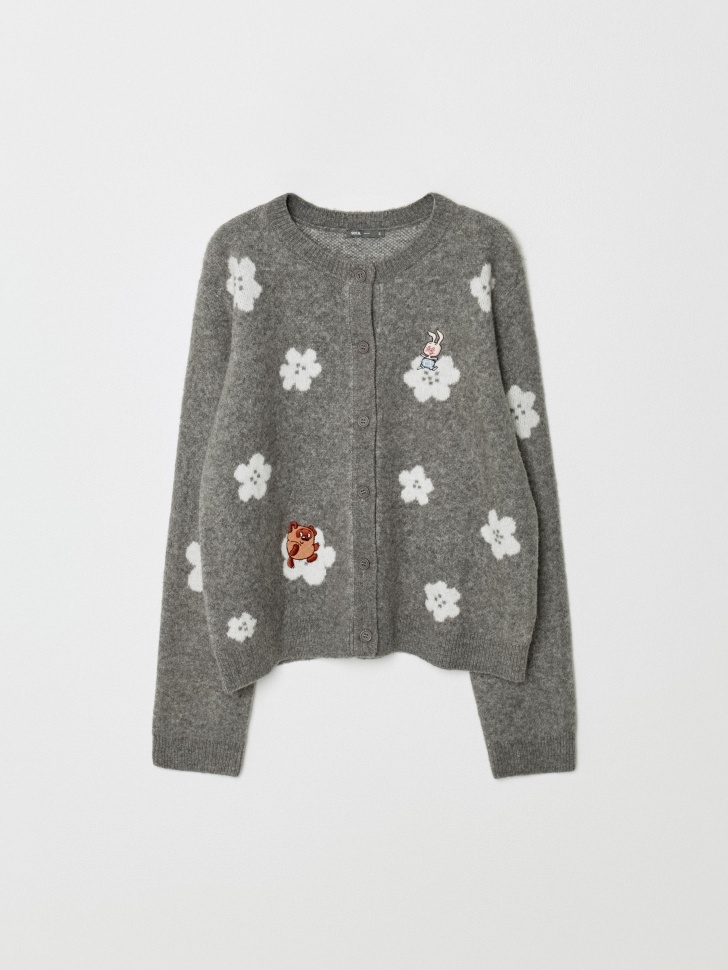 кардиган с содержанием шерсти  x союзмультфильм от бренда sela вид слева