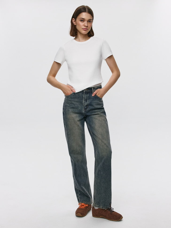 джинсы straight fit  с тинтом 4680704549645 по акции