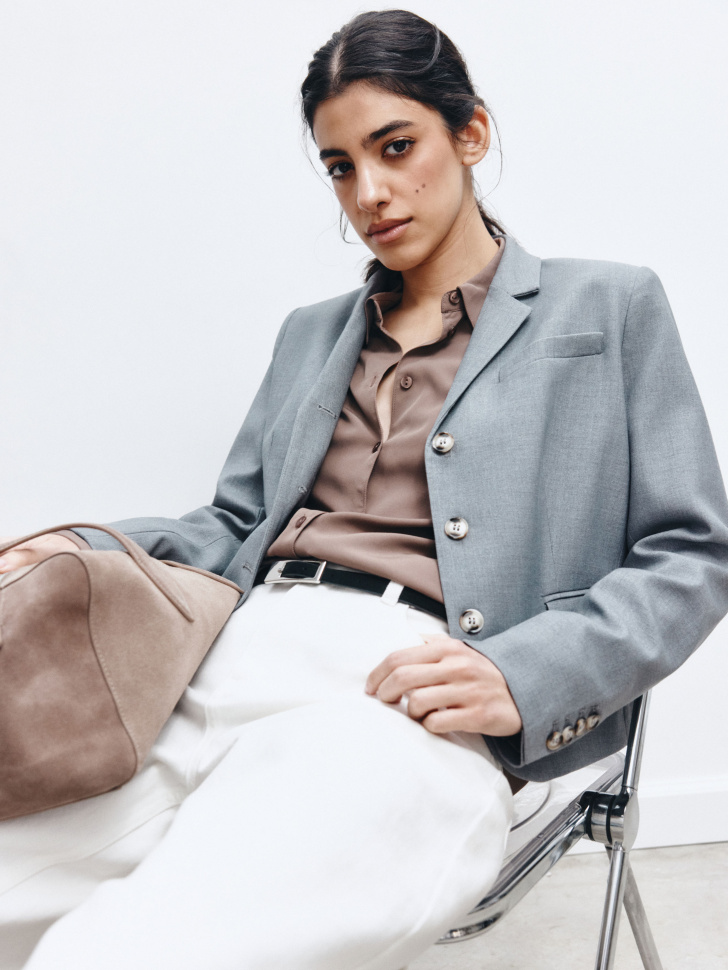 

Жакет из премиальной костюмной ткани с содержанием шерсти, SL6803010802