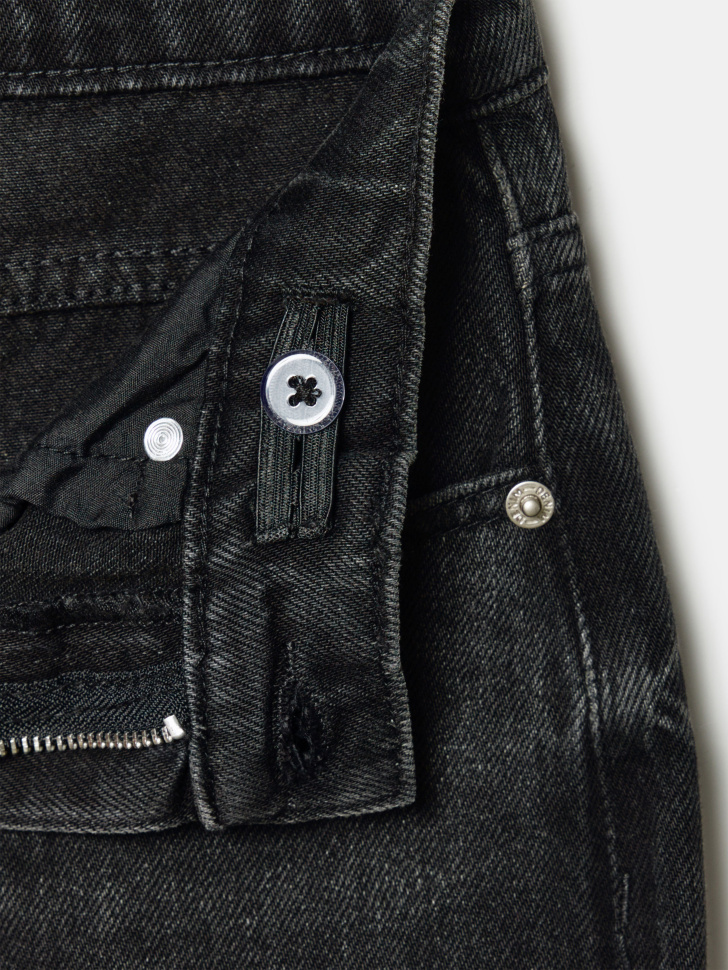 рваные джинсы свободного кроя для мальчиков из хлопка спереди