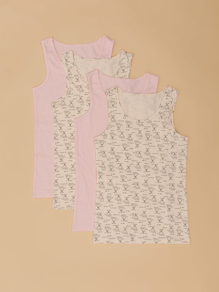 

набор маек для девочек (4 шт.), Принт