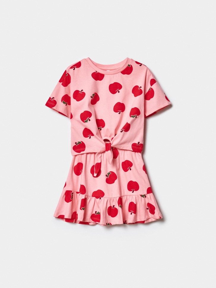 Комплект из футболки и юбки SELA для девочек, розовый, арт. 43965