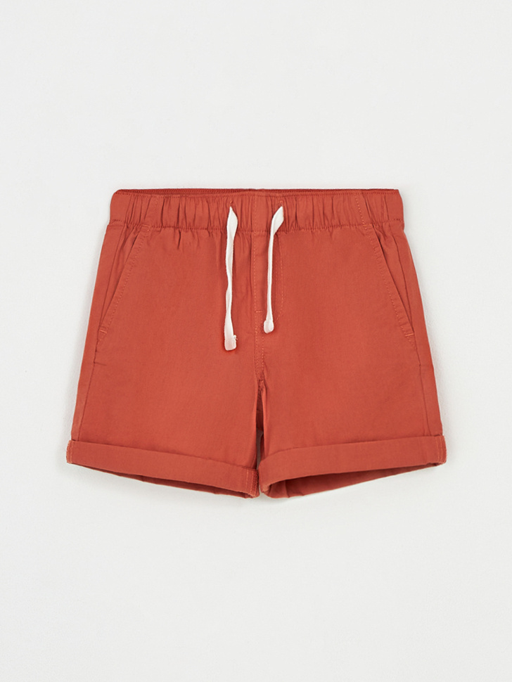 Хлопковые шорты с отворотами для мальчиков (оранжевый, 92)