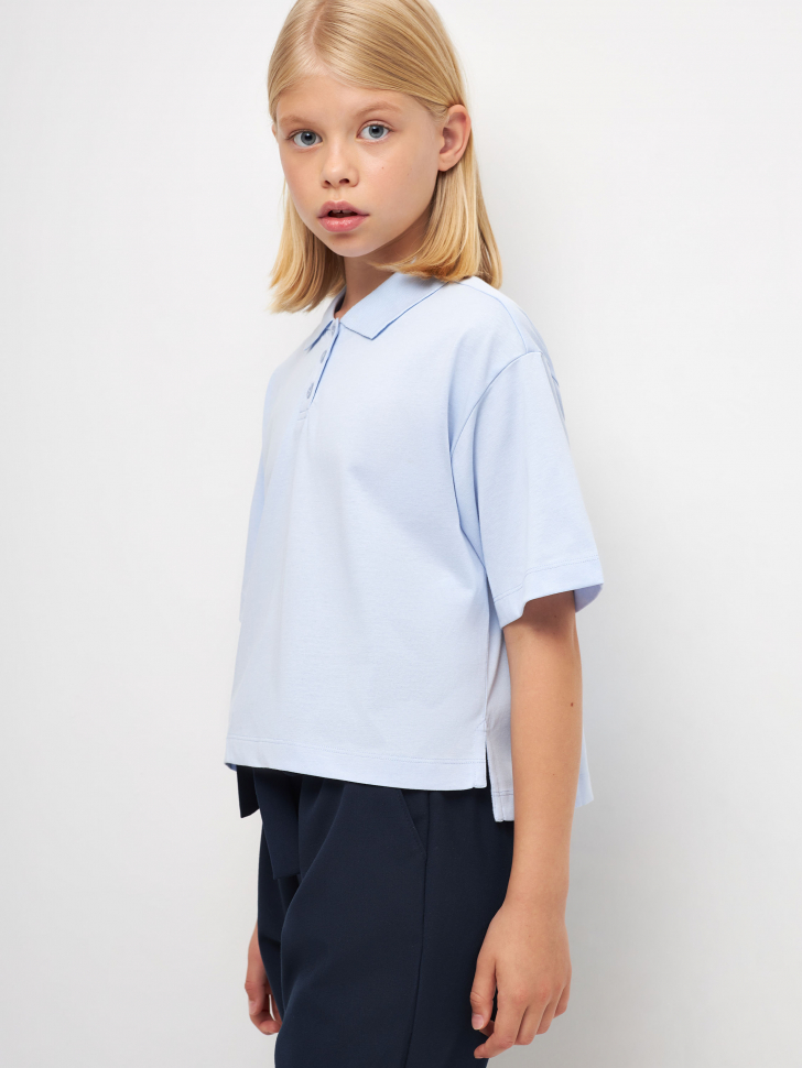 

Трикотажное поло с короткими рукавами для девочек