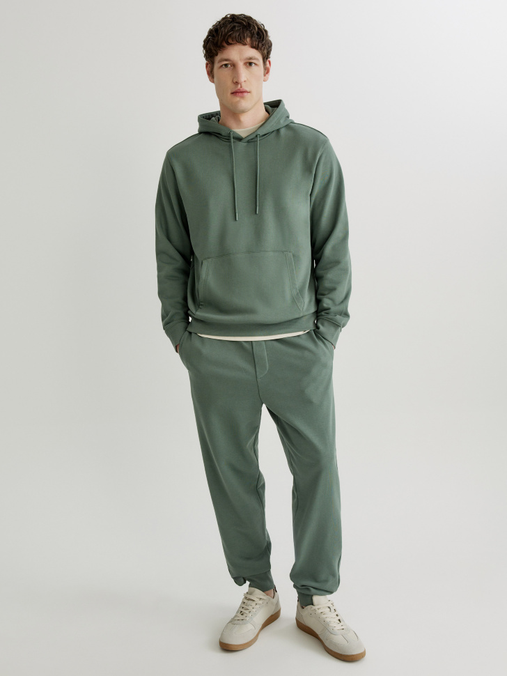 худи прямого кроя из футера от бренда sela вид слева