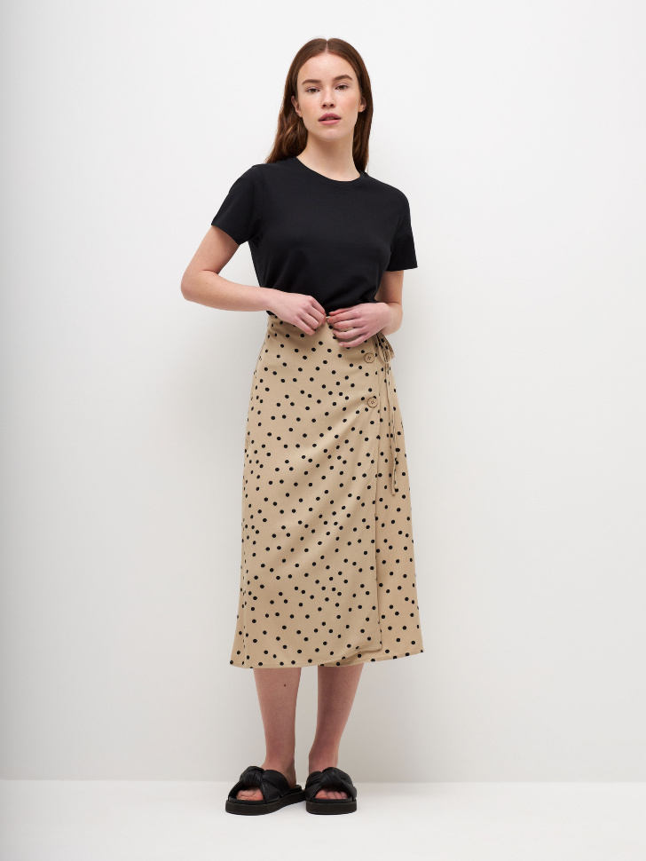 

Юбка миди на запах, Бежевый