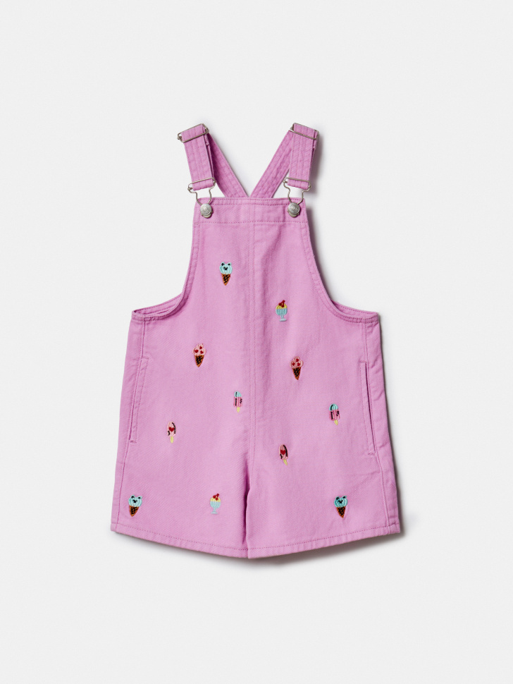 джинсовый комбинезон с вышивкой для девочек по цене 2499 руб вид справа