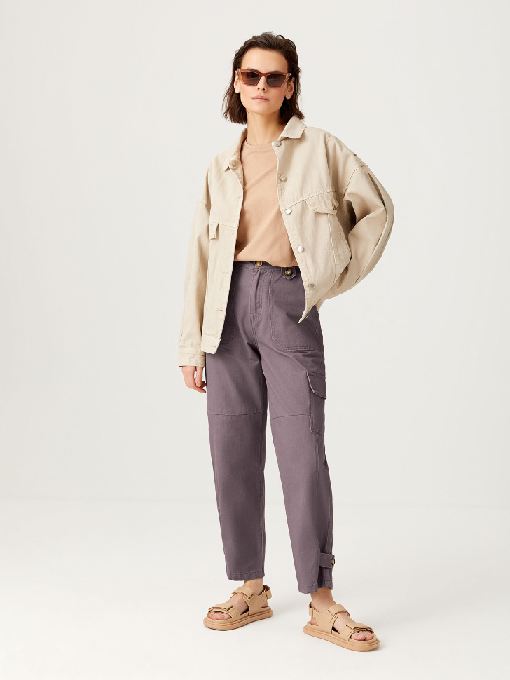 

Брюки-карго с накладными карманами, Серый