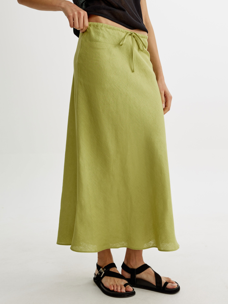 юбка миди из льна от бренда sela вид слева