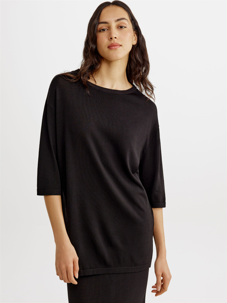 Джемпер Sela оверсайз, черный, арт. 54360