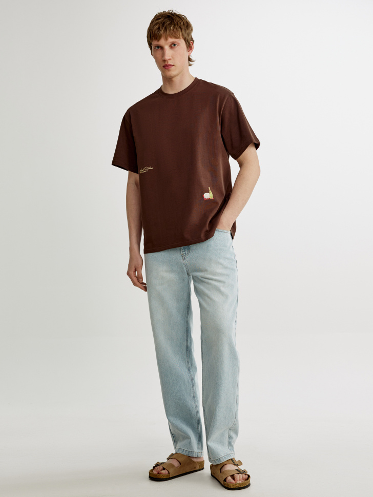 Джинсы Sela прямого кроя, голубой, арт. 54312