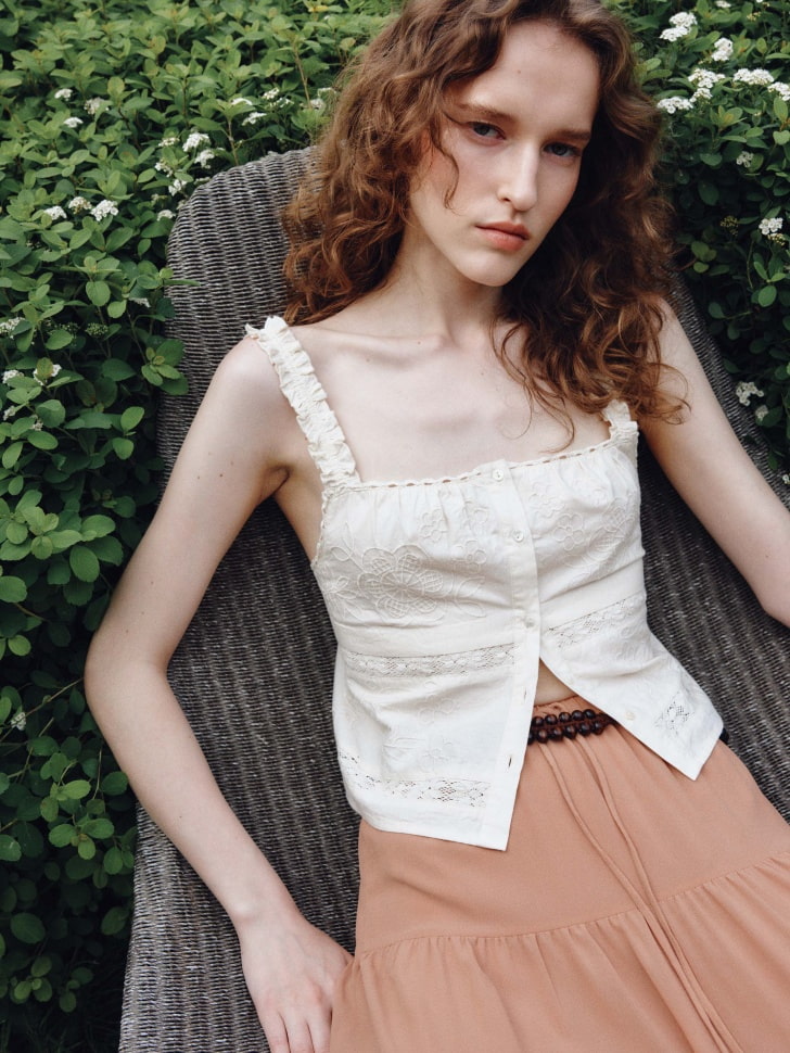 

Укороченный топ с вышивкой, SL5807010513