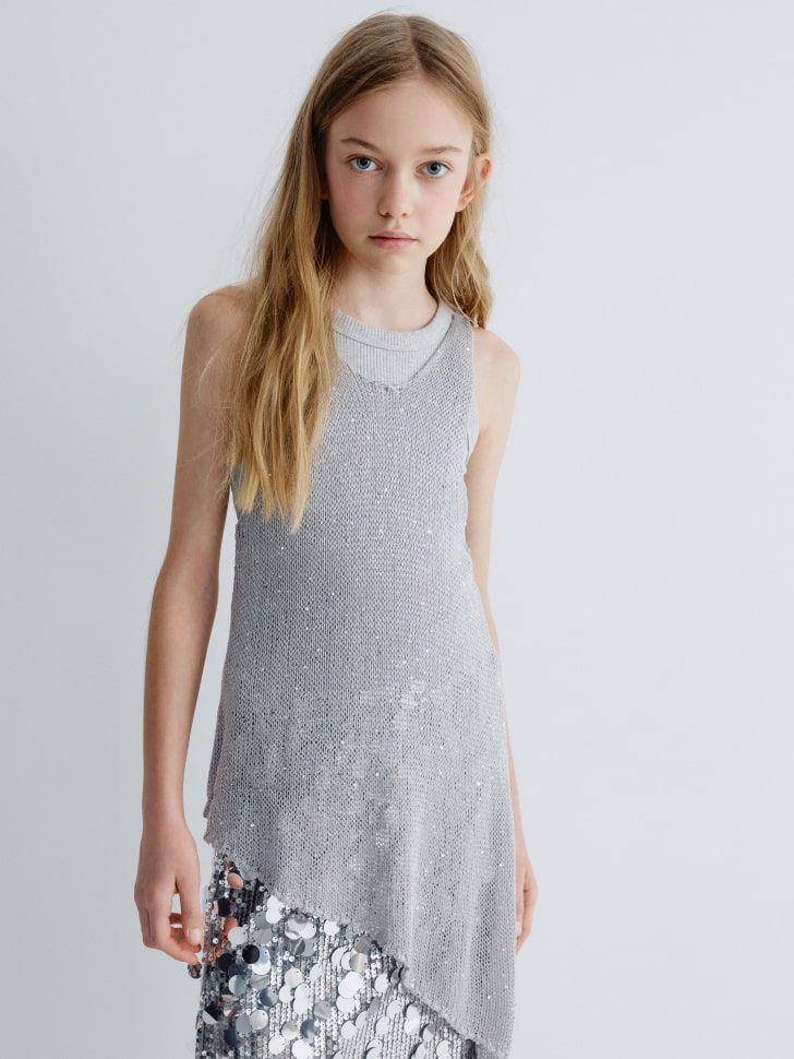 Туника с люрексом и пайетками для девочек 1799₽