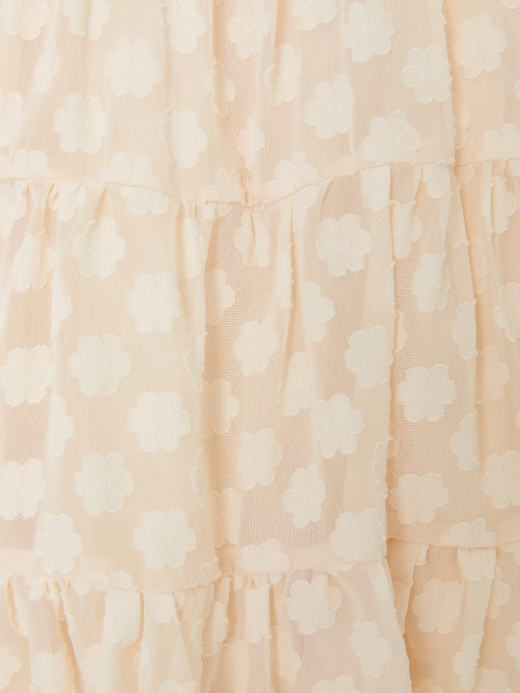 Ярусное платье из шифона для девочек (белый, 92/ 2-3 YEARS) sela 4640078853984 - фото 3