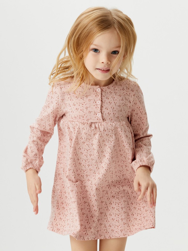 Платье домашнее для девочек (розовый, 116-122 (6-7 YEARS)) sela 4680129029418 - фото 5