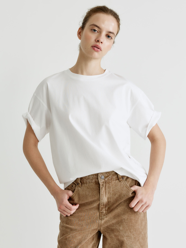 Футболка Sela оверсайз из мерсеризованного хлопка, арт. 32357