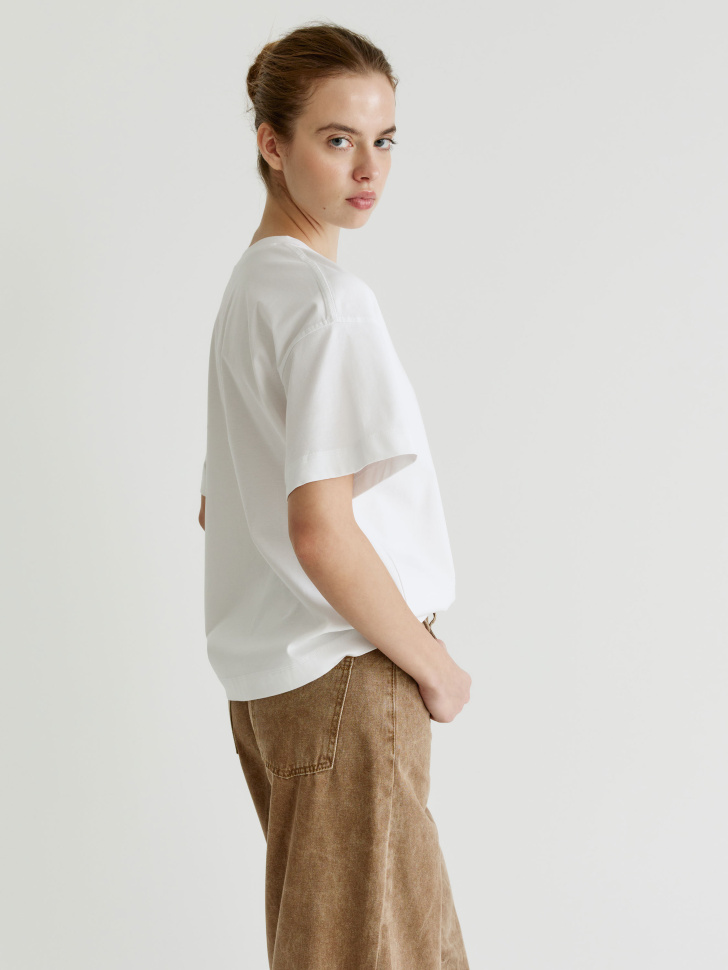 футболка оверсайз из мерсеризованного хлопка из россии вид сбоку