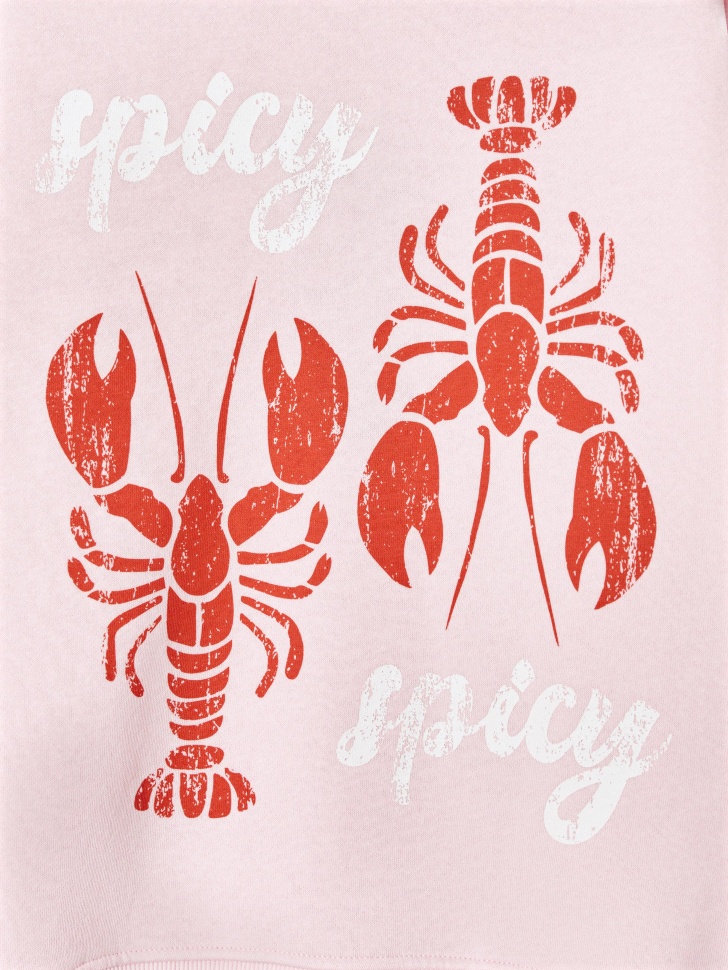 свитшот с принтом для девочек из хлопка спереди