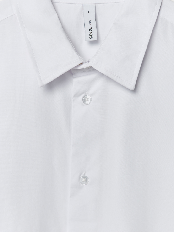 приталенная рубашка из поплина из проверенных материалов спереди