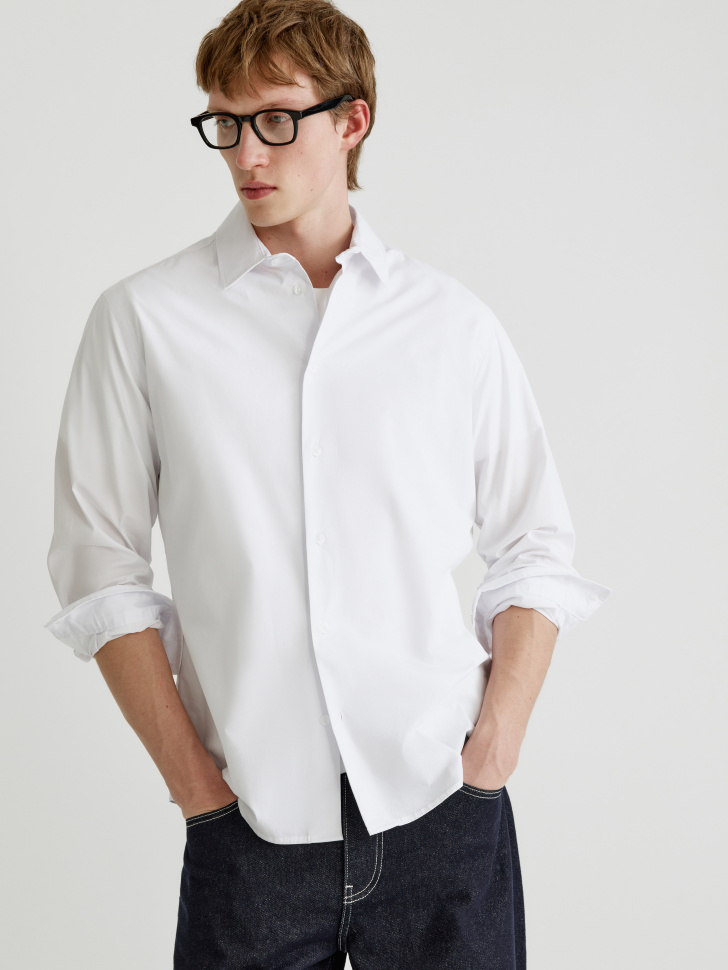 приталенная рубашка из поплина 4610517150745 фотография