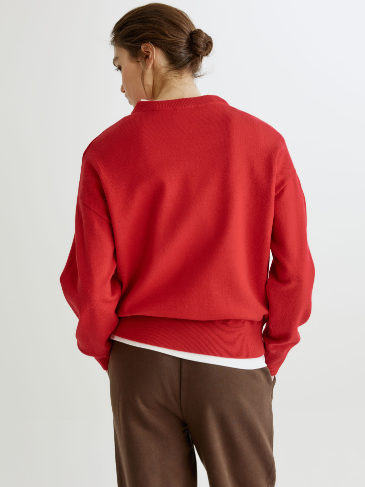 базовый джемпер оверсайз для взрослого возраста с изнаночной стороны