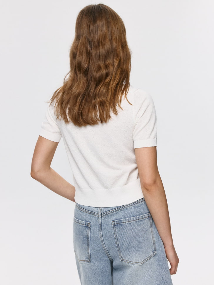 вязаный джемпер с коротким рукавом 4680704855487 в интернет магазине